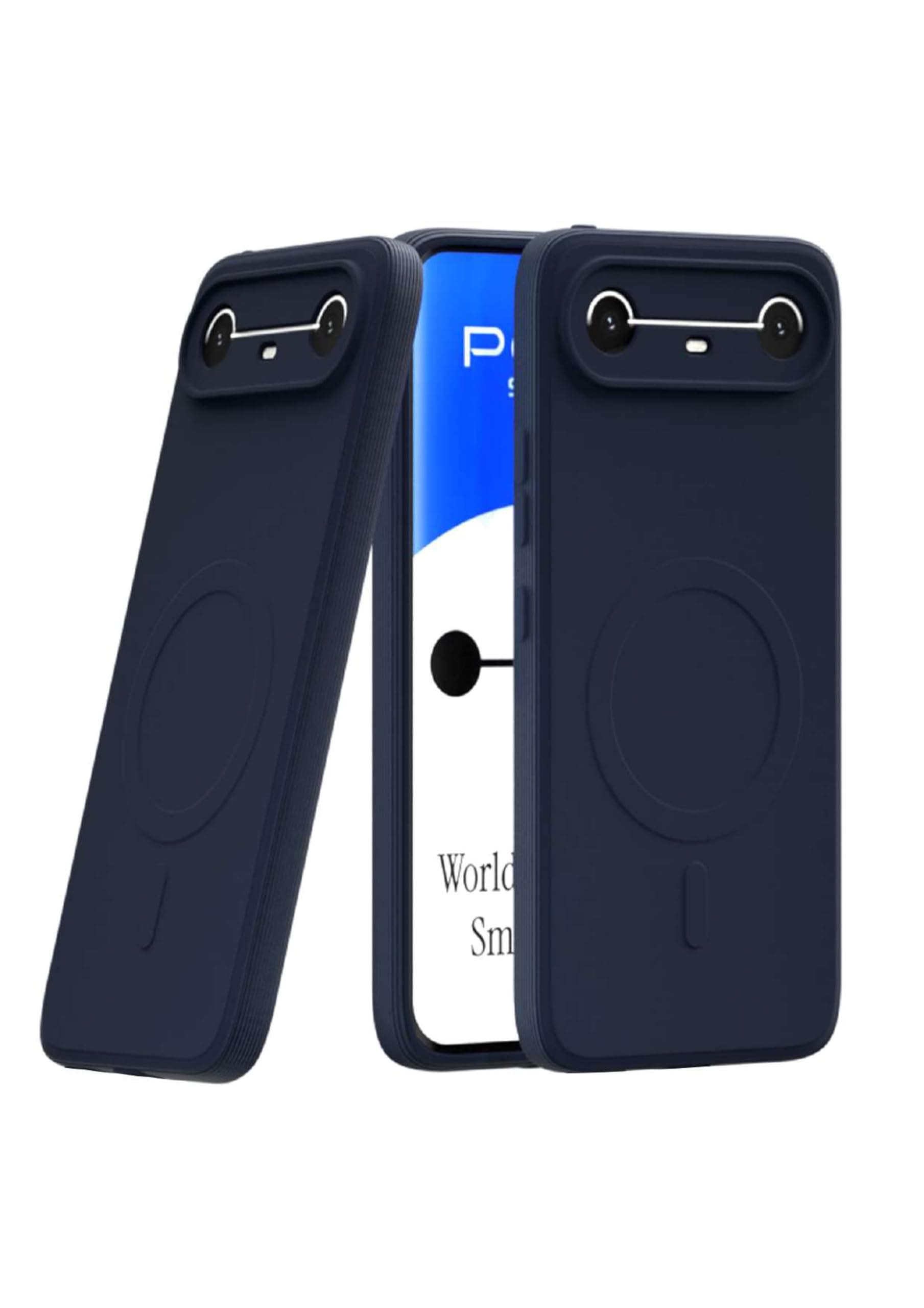 amazon basics Back Cover for Tecno Pova Slim 5G Soft Matte Silicone Mag-Safe Design (Mag-Safe Not Support) Camera Protection | Slim Fit Bumper Cover (Blue)