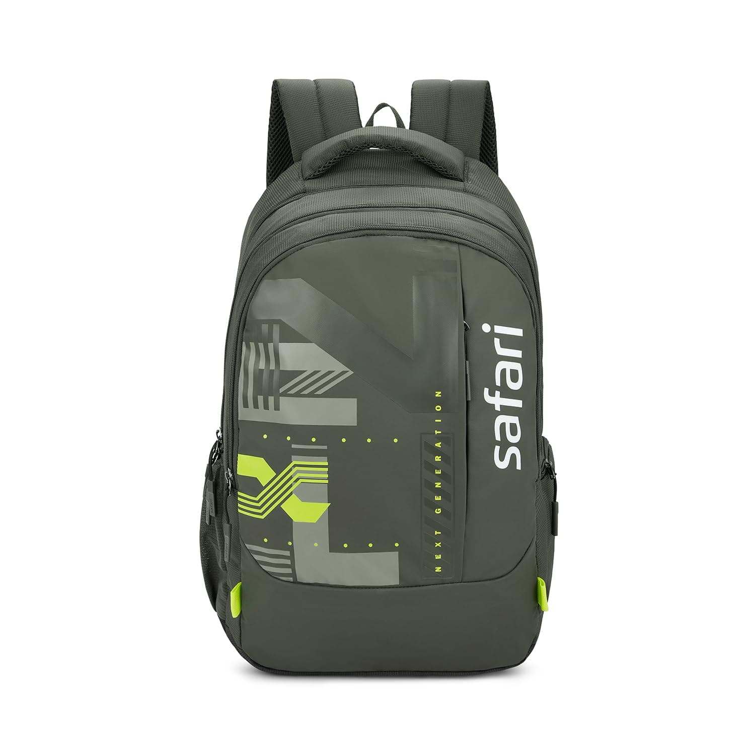 Safari Aether 3 37L Casual Printed Laptop Backpack, school bag for boys and girls, college bag, office bag, travel bag for men and women, 3 compartments, Raincover, Bottle holder, Color- Olive