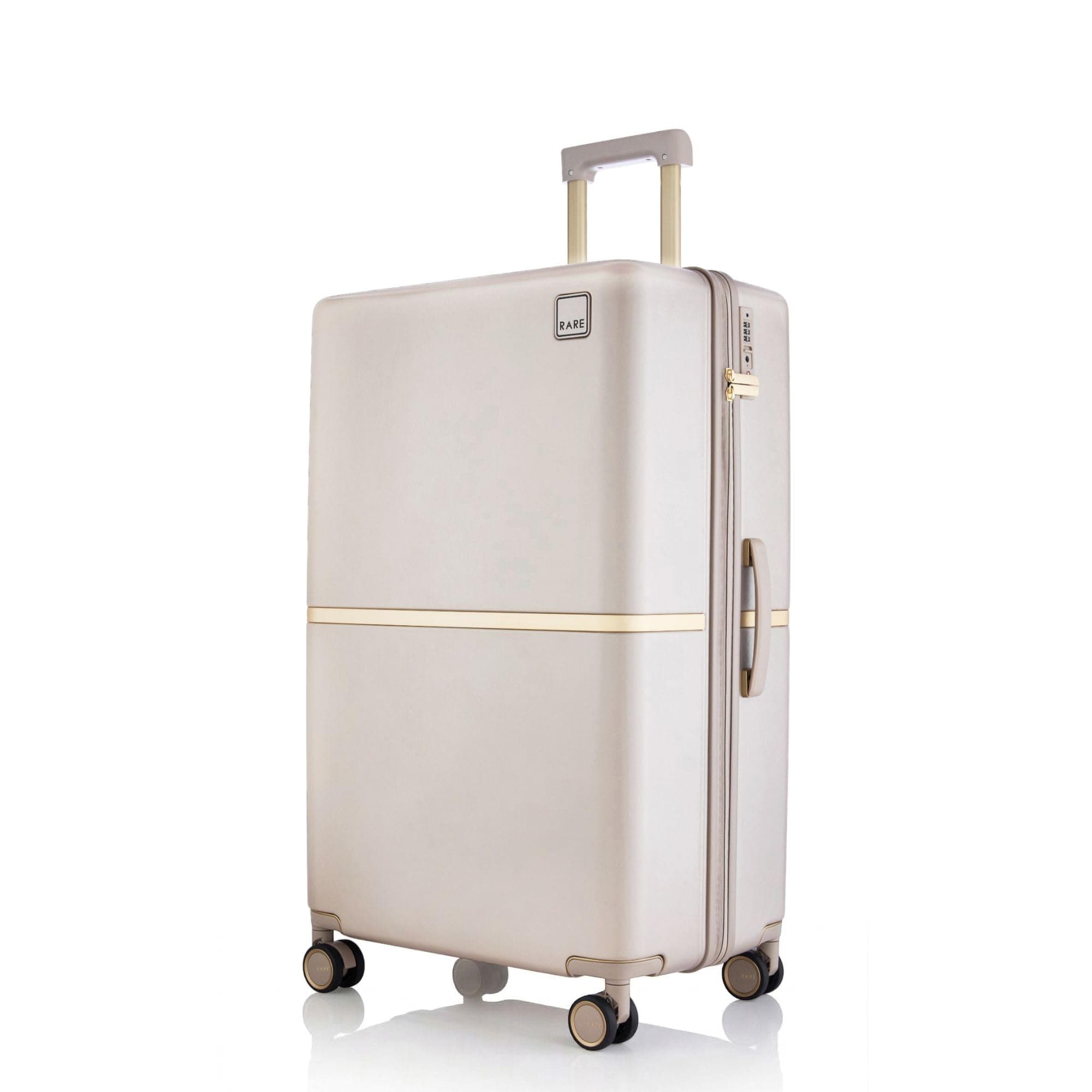 Rare Tony Large Size Beige Hard Trolley Bag Polycarbonate Antiscratch Travel Suitcase with 8 Silent Wheels and a Sturdy TSA Lock - Luggage for Men & Women