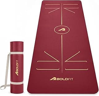 Boldfit Yoga Mat for Women & Men - TPE Eco Friendly 6mm thickness Non Slip Classic Pro Exercise Mat for Home Workout Pilates Floor Exercises Gymnastics Meditation with strap