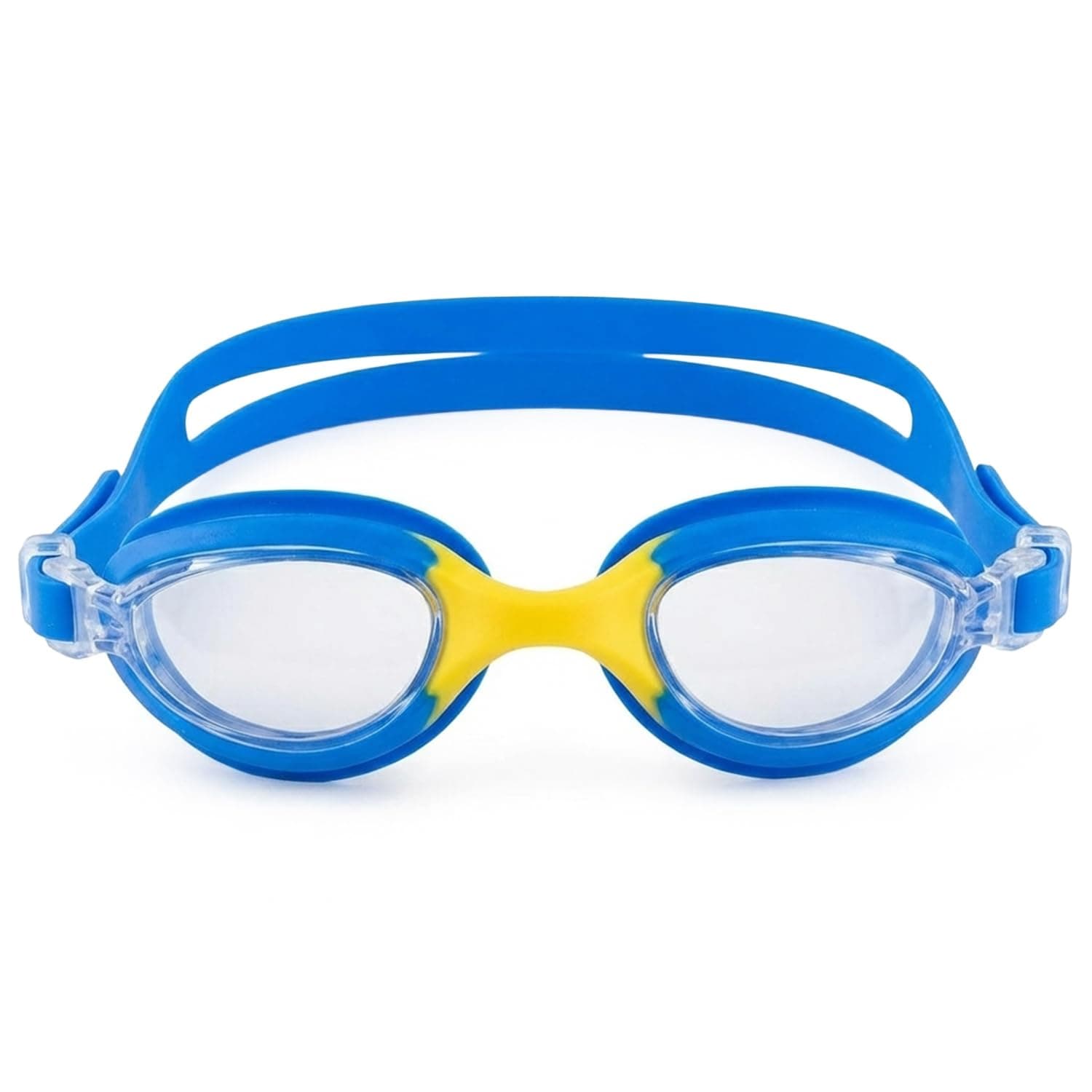 Boldfit Swimming Goggles for Men & Women With Adjustable Strap, Air Tight, for Adults - Blue Yellow, Silicone, Polycarbonate