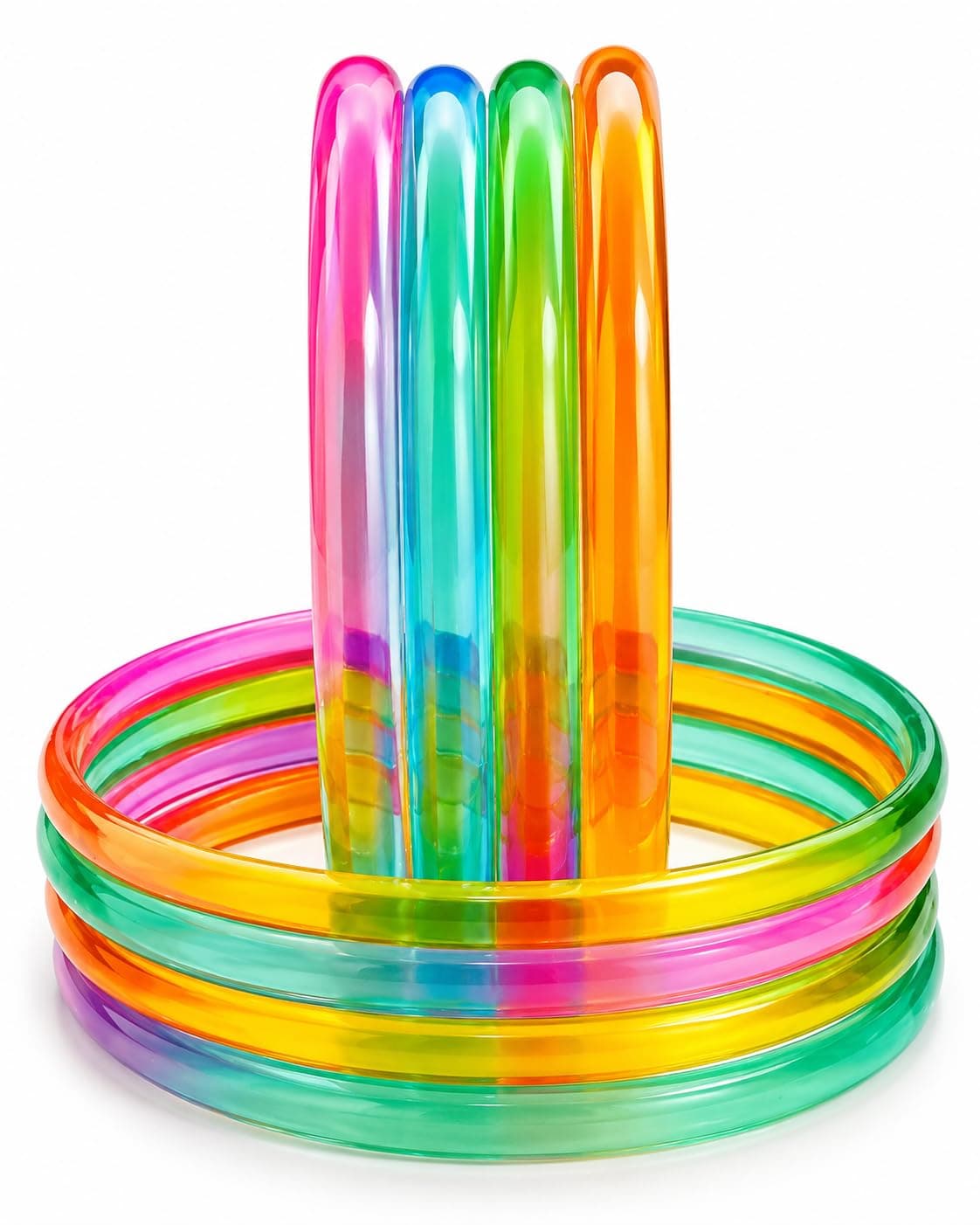 JPS 8 Pcs Trendy Glossy Finished Jelly Glass Bangles Set for Women & Girls | Traditional Ethnic Chudi for Wedding, Party & Regular | Wedding Special