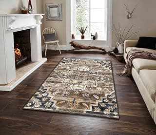 Chennile Printed Anti Skid Machine Washable Carpet and Rugs for Kids Room, Living Room, Bedroom, Dining Area., Size 5 x 7 feet (Color- Multi 13)