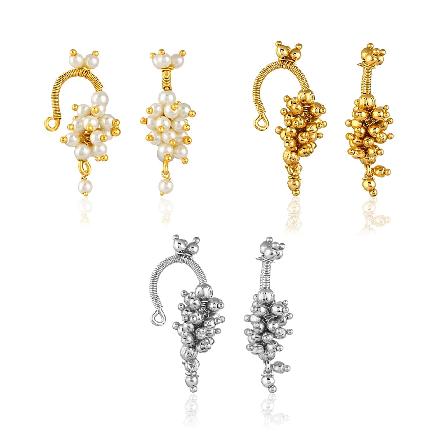 VAMA FASHIONS Traditional Maharashtrian Style Clip on Pressing Bugdi Upper Earring Ear Cuff For Women & Girls