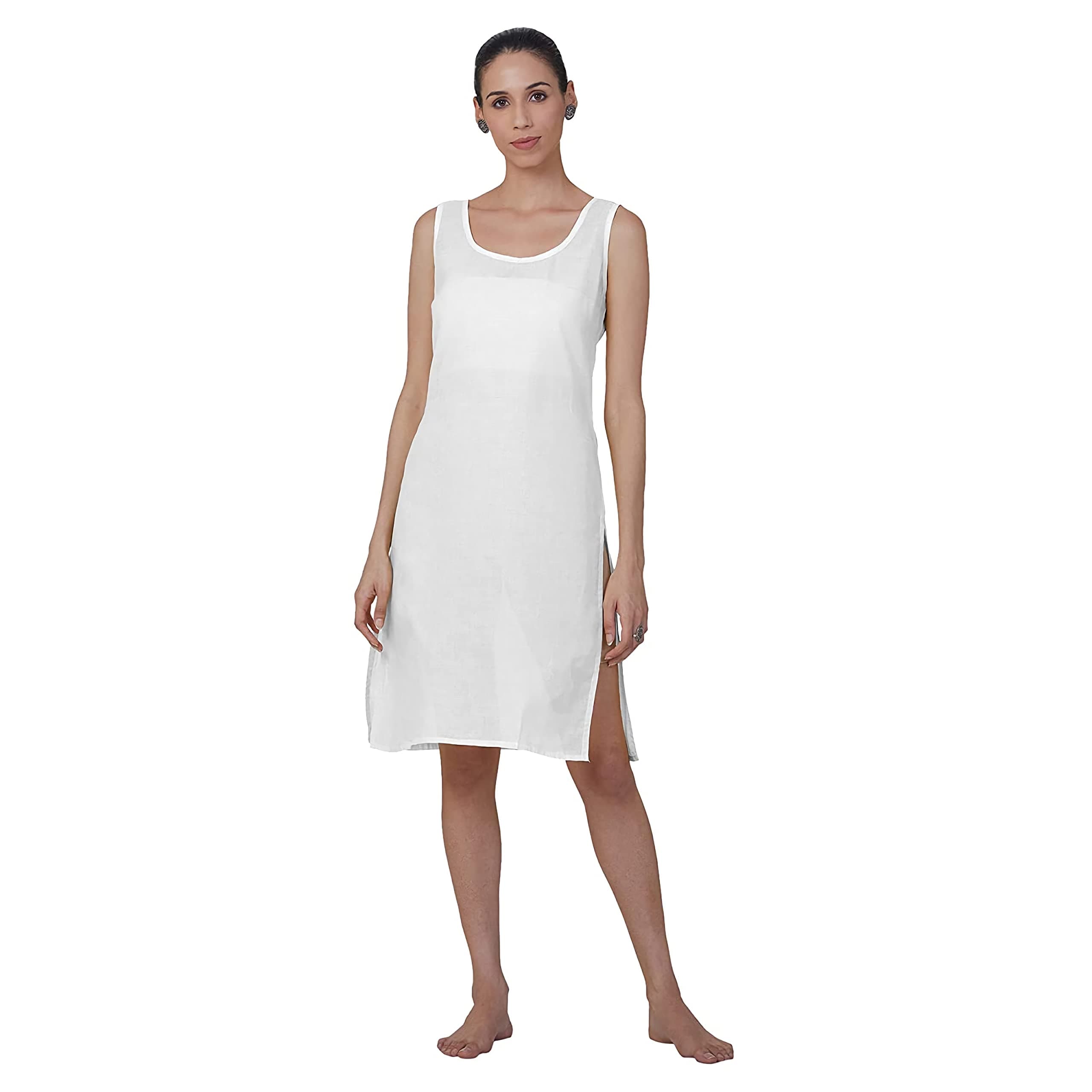Nature Thread Women's Cotton Long Camisole Sameej - Knee-Length