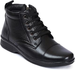 Zoom Shoes High Ankle Genuine Leather Shoes For Men ZA-1165 | Super Comfortable Anti-slip Hiking Boots With Cushioned Insole