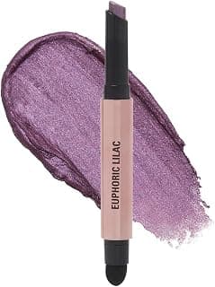 Makeup Revolution Lustre Wand Shadow Stick- Euphoric Lilac | Ultra-pigmented & Shimmery lids | Seamless glide | Buildable, Metallic Formula | Sponge to dab & blend the shades-1.6 g
