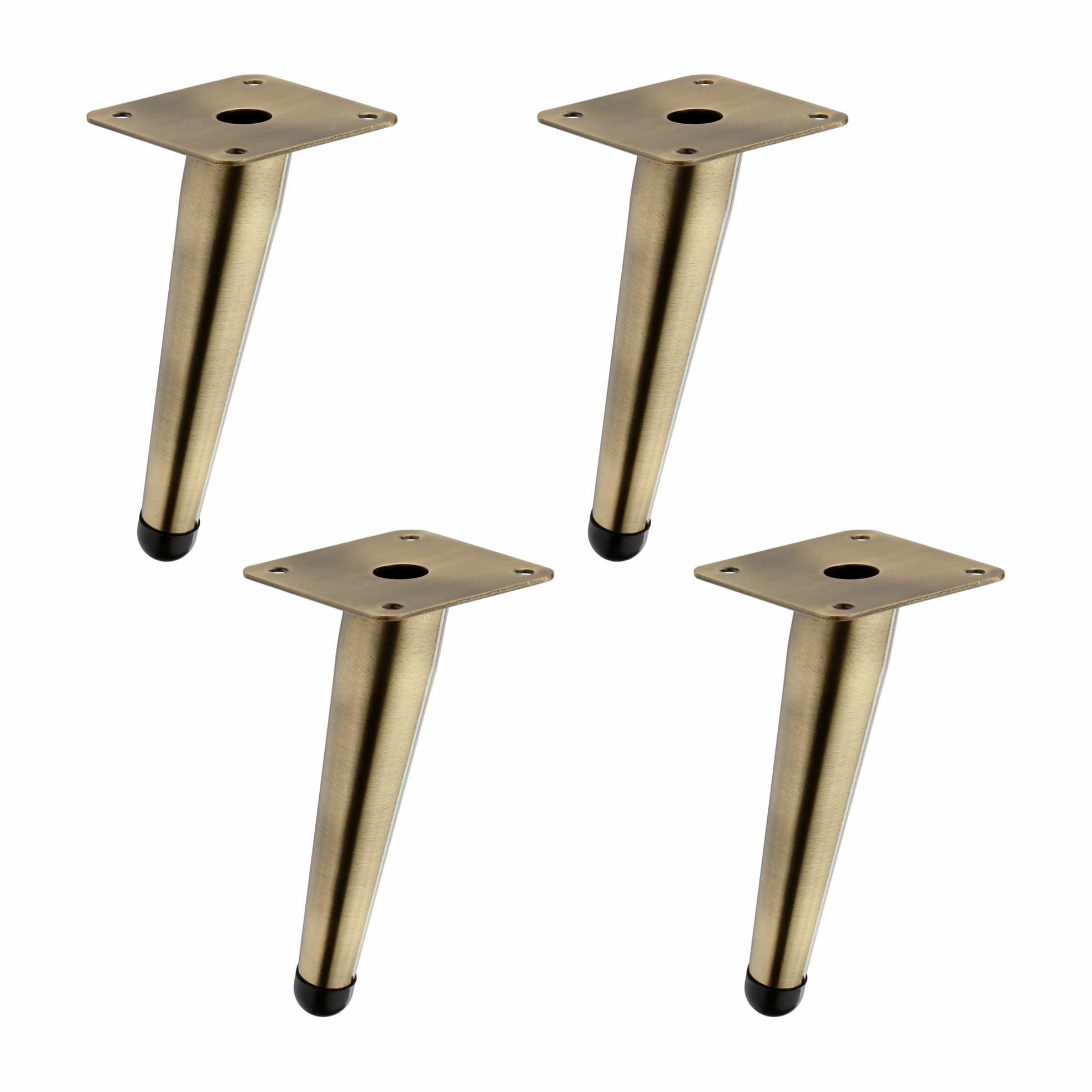 LAPO 4 Piece Metal Sofa Legs, Classic Furniture Support Legs with Tapered Design, Elegant and Sturdy Base for Sofas, Beds, Tables and Cabinets,3 Years Warranty (6 Inch, Antique)