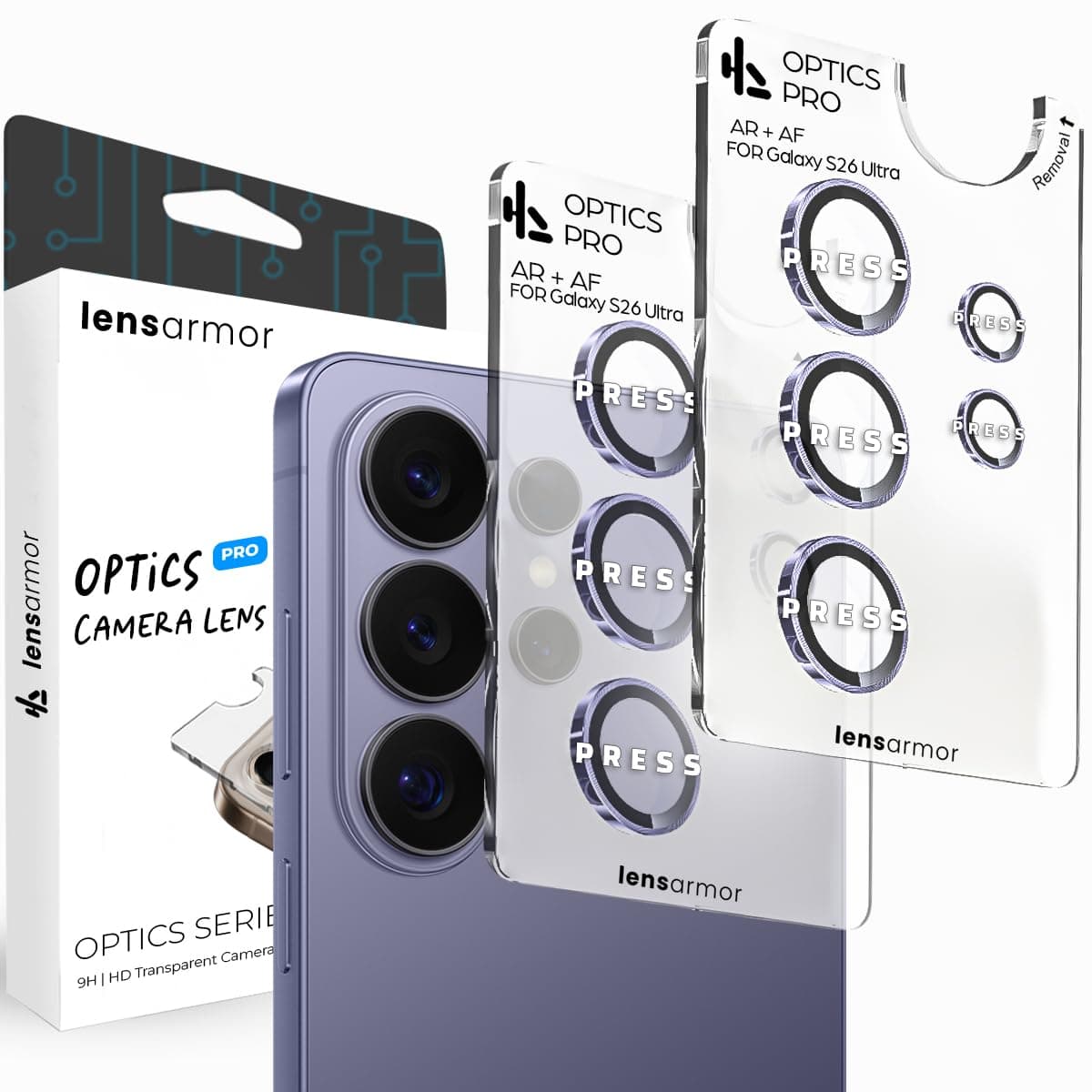 Lensarmor Compatible with S26 Ultra Cobalt Violet Camera Lens Protector (2 Pack) – Premium 9H Tempered Glass, Military-Grade Protection, Ultra-Clear Transparency & Case-Friendly Design