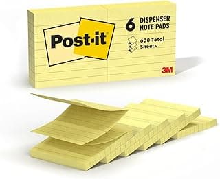Post-It Pop-up Notes, 3 x 3-Inches, Canary Yellow, Lined, 6-Pads/Pack
