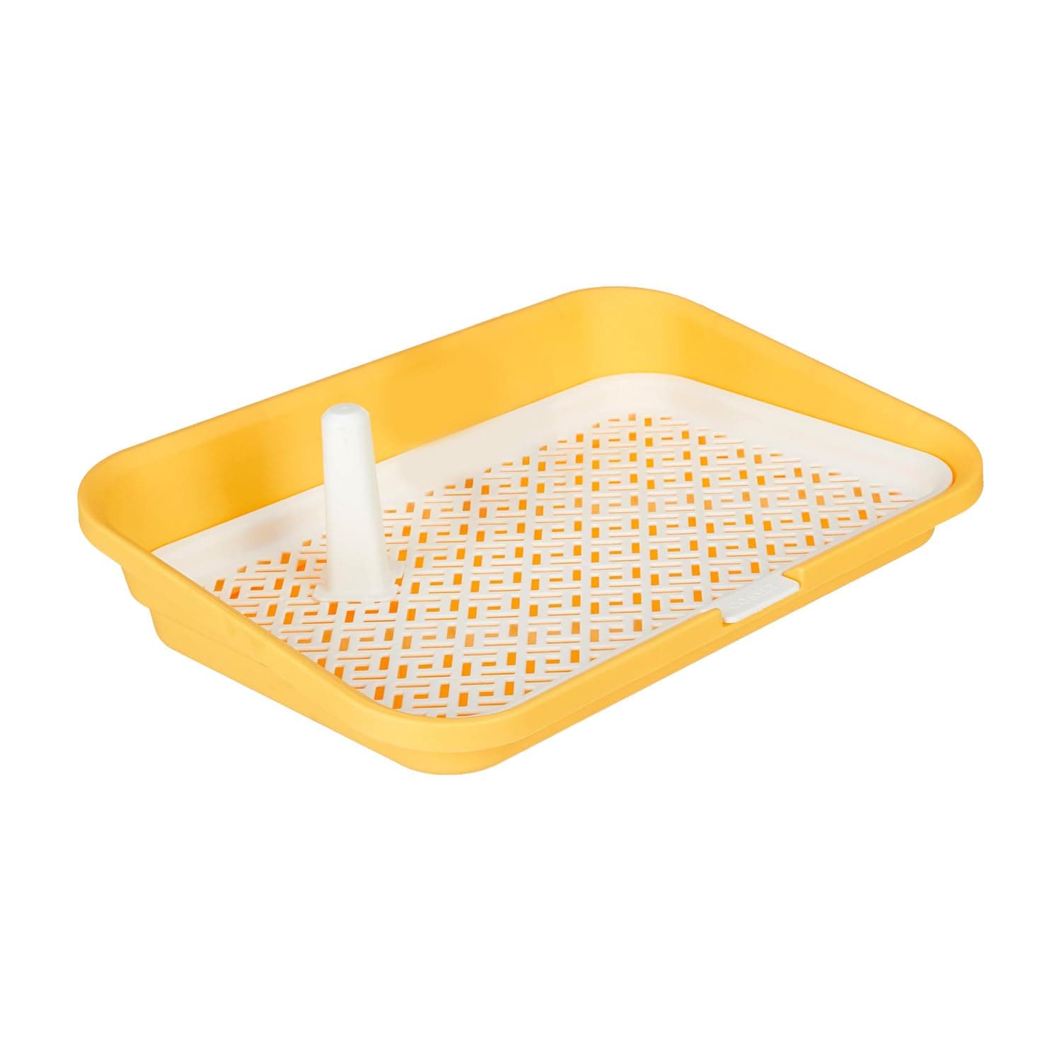 Amazon Basics Dog Pee Training Tray with Detachable Pillars | Indoor Potty Trainer for Puppies & Small Dogs | Non-Slip Plastic Base | Easy to Clean | Yellow