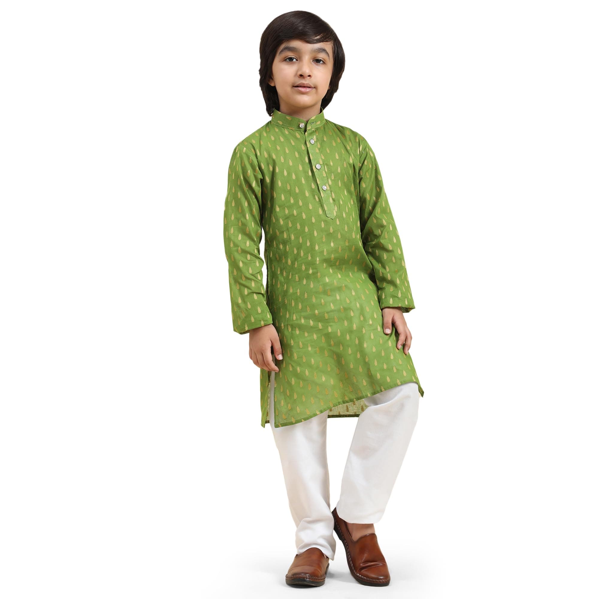 Pro-Ethic Style Developer Boy's Cotton Printed Kurta Pajama For Kid'S s Traditional Dress Kurta Pajama Set