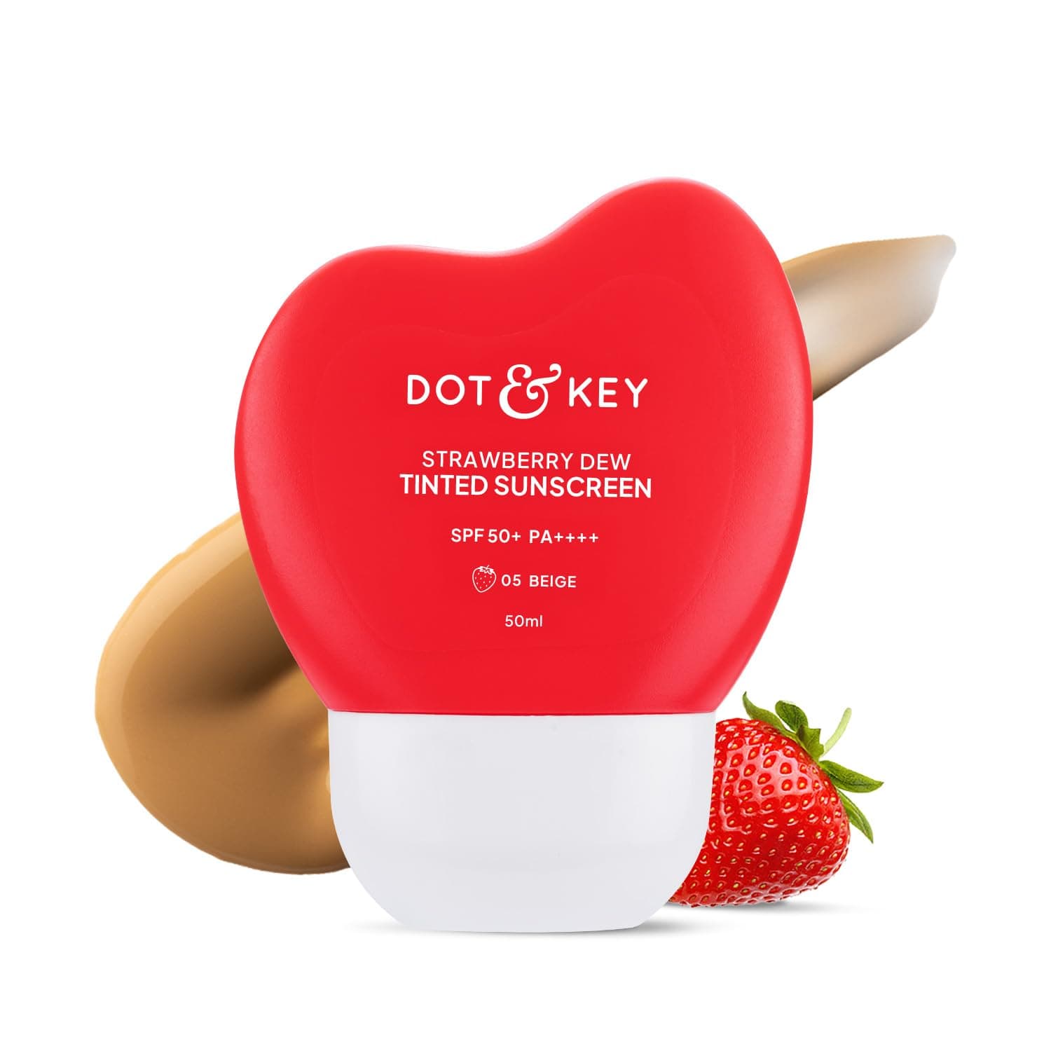 Dot & Key Strawberry Dew Tinted Sunscreen In-Vivo Tested SPF 50+ PA++++ With New-Age UV Filters, Brightens & Protects Skin, Ultra-light, Blends Easily, With Niacinamide, Natural Finish, Non-Sticky | Beige | 50ml