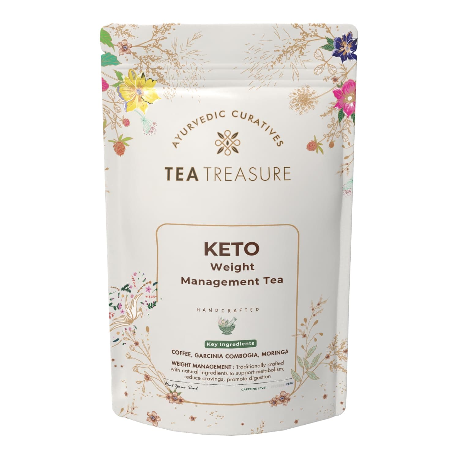 Tea Treasure Keto Tea – Garcinia, Oolong & Green Coffee Blend with Lemongrass, Ginger, Cinnamon & Moringa | Fat Burner & Endurance Support | Herbal Wellness Tea| 100g