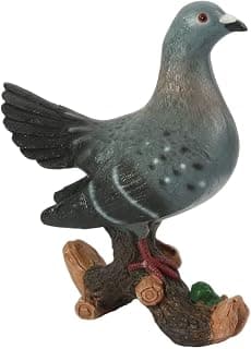 ATORSE® Sculpted Pigeon Statue with Branch Base Textured Mini Resin Pigeons Decorative Pigeon Statues Elegant for Gardeners, Garden, Courtyard, Patio, Flower Bed, Multi Big Tail