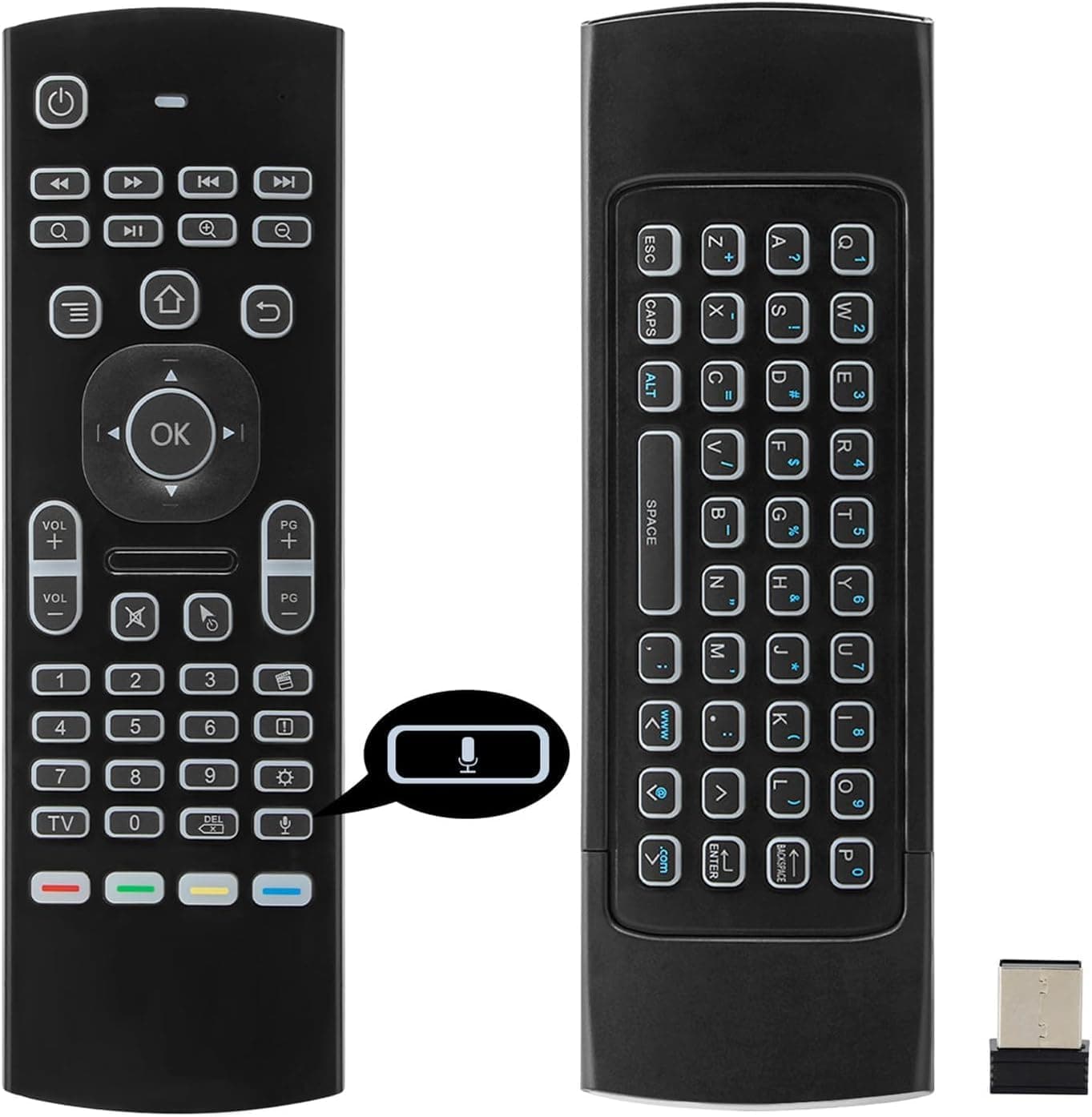 Tobo Air Mouse,MX3 Pro Voice Mini Keyboard, Backlit Remote Control,Mini Wireless Keyboard & IR Learning Air Mouse Remote,Compatible Raspberry Pi TV Box, Projector,HTPC Window, Mac OS TD-1514WA