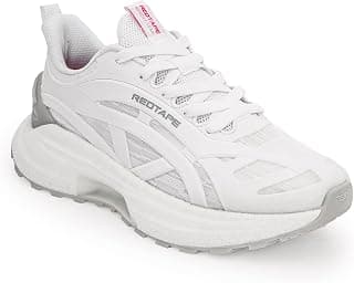 Red Tape Women's Sneakers White Mesh KPU Round Toe Lace-Up