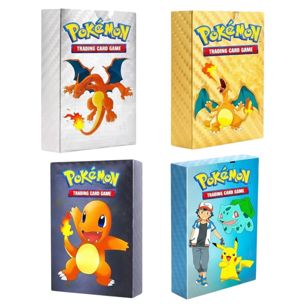 FowWelt Pokemon Cards Pack 40 Pcs Playing Card Game for Collectible | All Rare Series V Max GX High HP Collection | 10 Gold 10 Silver 10 Black 10 Rainbow Special Edition Set | Ages 14+ (40 Pcs Card)
