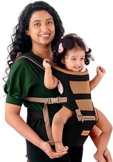 LuvLap Royal Hip Seat Baby Carrier with 4 Carry Positions, Baby Carrier with Hip seat for 6 to 24 Months Baby, Adjustable New-Born to Toddler Carrier, Max Weight Up to 15 Kgs (Black)