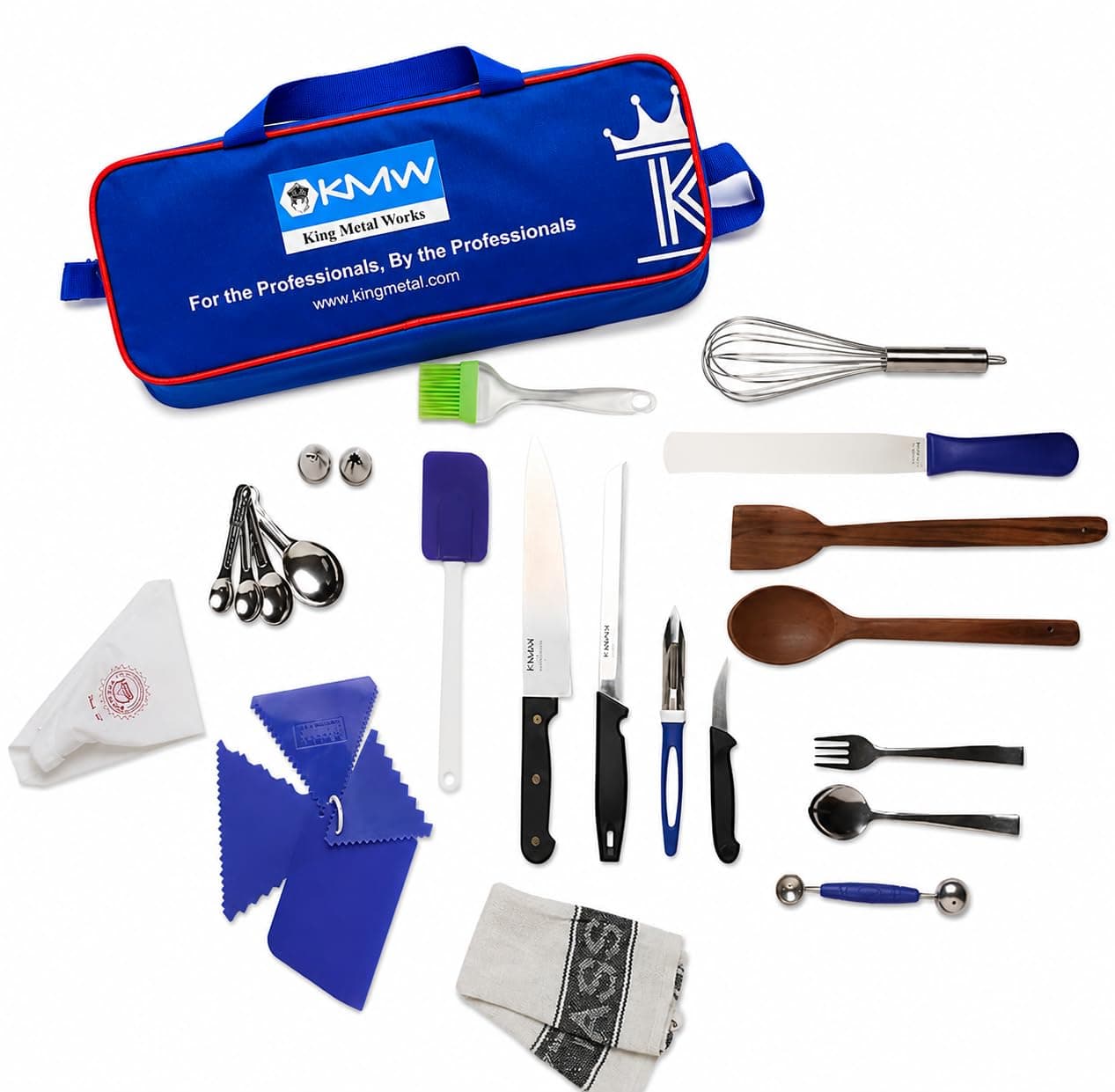 KMW Complete Chef 20-Piece Tool Kit: Essential Culinary Instruments for Cooking Enthusiasts and Professionals - Premium Stainless Steel for Efficient Kitchen Performance
