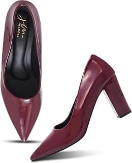 JM LOOKS Classic Pointed Toe Block Pumps Featuring A Sturdy High Heel For Ultimate Stability And Style