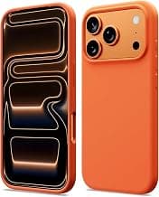 DIZORO Compatible with (iPhone 17 Pro Max Case)(2025), Liquid Silicone 3 Layers Full Covered Soft Gel Rubber Phone Case,Shockproof Protective Cover with Anti-Scratch Microfiber Lining- Cosmic Orange