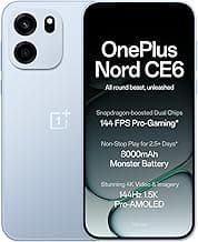 OnePlus Nord CE6 | 8GB+256GB | Fresh Blue | Snapdragon 7s Gen 4 | Segment's Fastest Touch Response | 8000mAh Battery | 144Hz 1.5K AMOLED Display | 50MP Main + 32MP Selfie 4K Cameras | IP66,68,69,69K