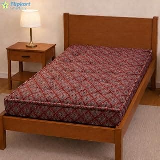 Handmade Cotton Filled Foldable Gadda Mattress, Shiny Red, 3 x 6 Feet | Firm Comfort, Shiny Dot Pattern, For Bed, Bedroom, Living Room, Floor Sleeping, 36 x 72 Inches Or 90 x 180 cm