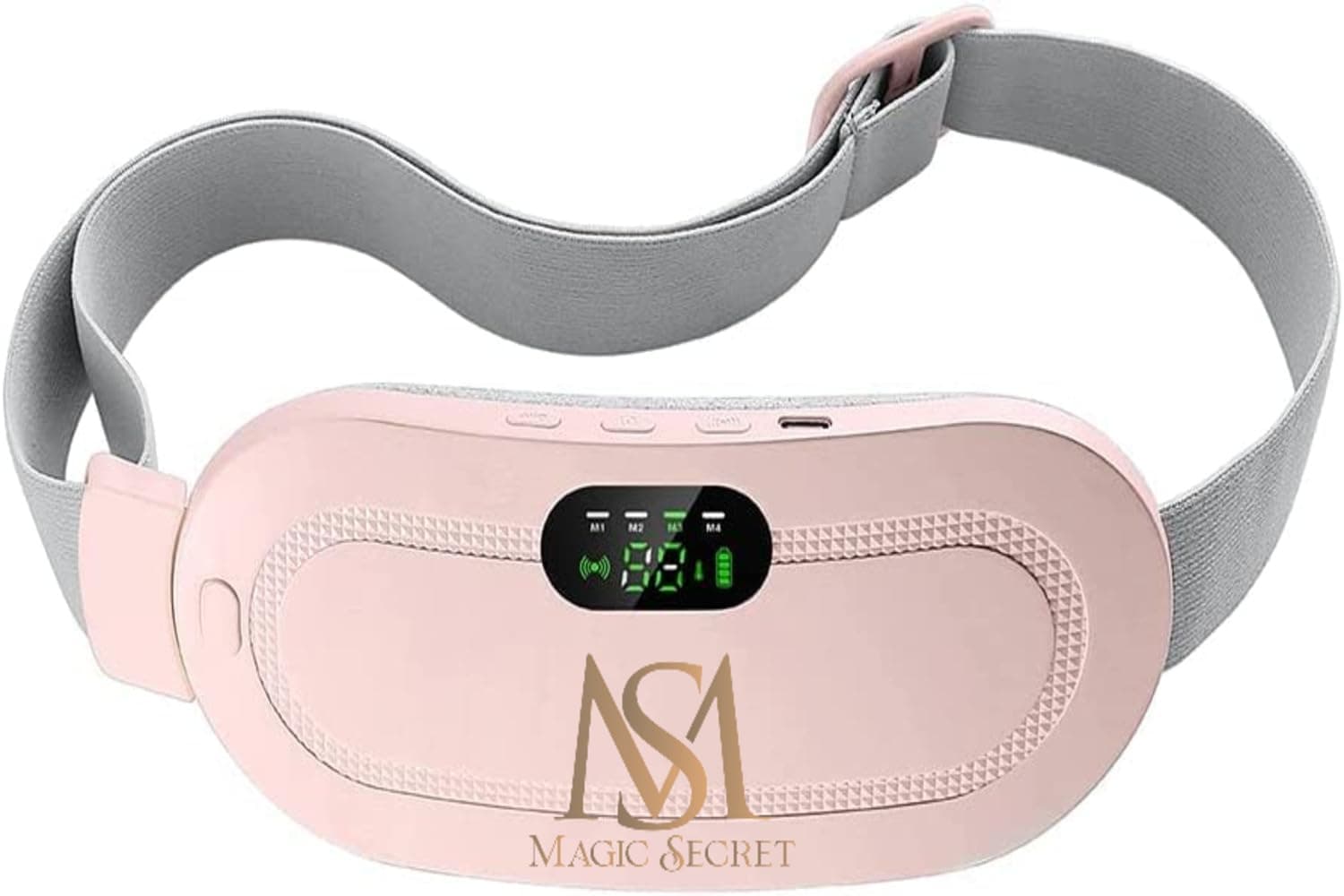 MS MAGIC SECRET Portable Heating Pad, Lower Back Pain Relief, 3-Speed Temperature Adjustment, 4-Speed Massage Modes, Menstrual Heating Pad