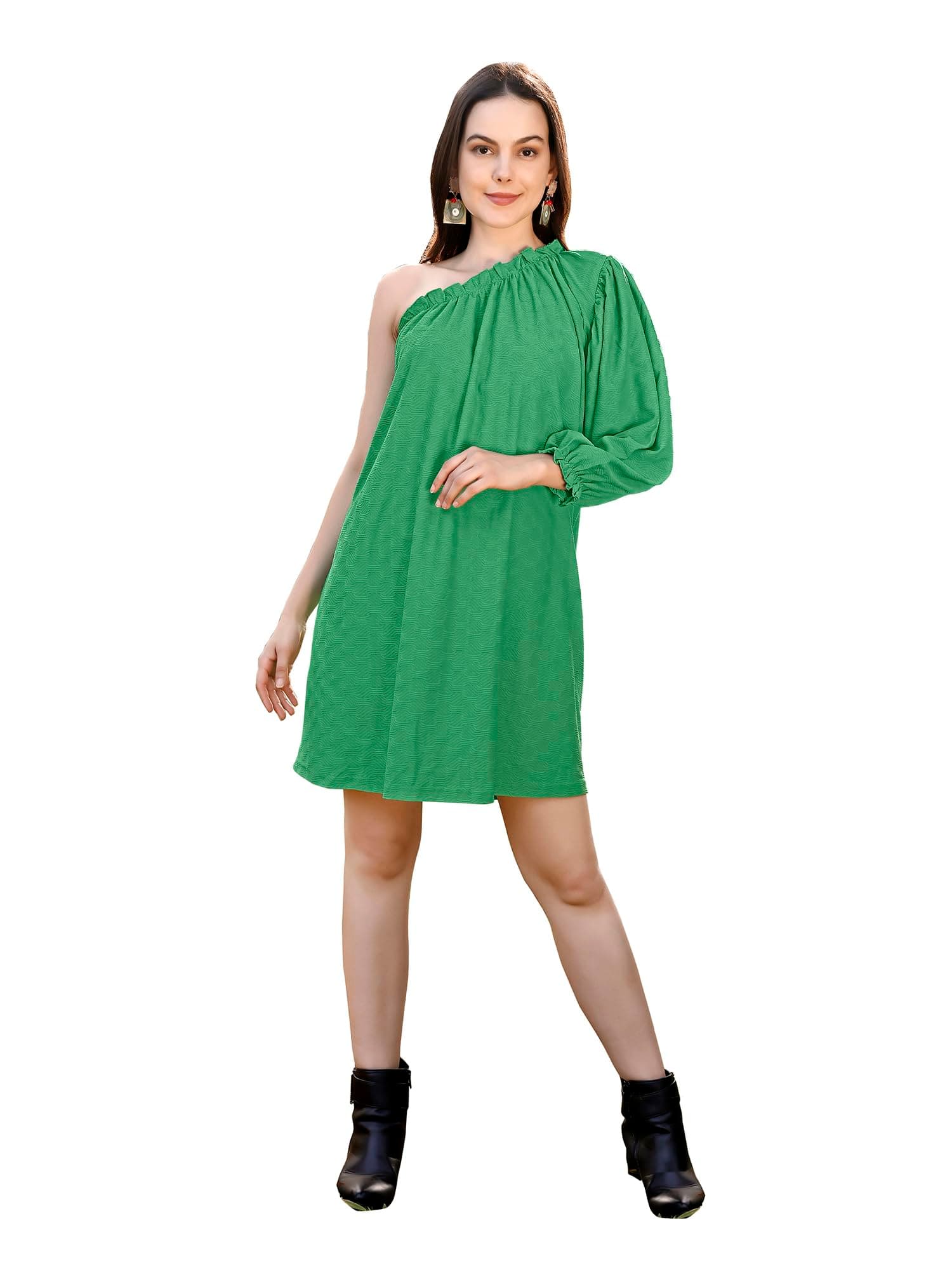 PURVAJA Women’s A-Line Above Knee Length Dress (Pixi-011-013)