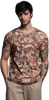 JACK & JONES Men's Printed Round Neck Cotton Slim Fit Tshirt
