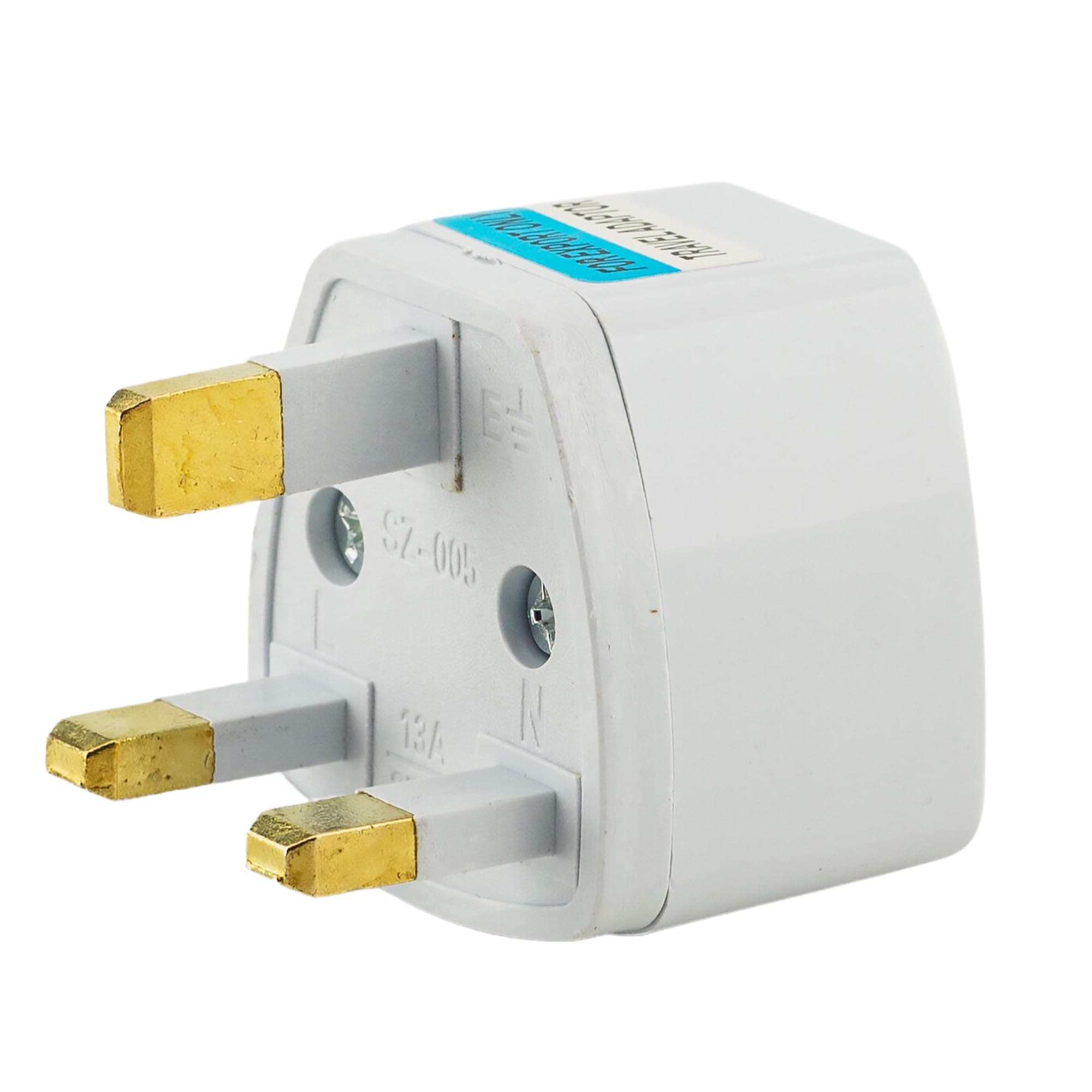 Hi-PLASST India to UK Converter Plug (Pack of 1) - Type-G Travel Adapter for Indian Plugs - Compatible with UK, UAE, Singapore, Hong Kong, Ireland, Wales - 13A, 230V