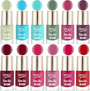 VERGE Glossy Finish COLOUR SHOW LONG WEAR NAIL POLISH (PARABEN FREE & NON TOXIC) CHIP RESISTANT & QUICK DRY (MODERN COLOR RANGE COMBO) (CS12_54), 72 ml