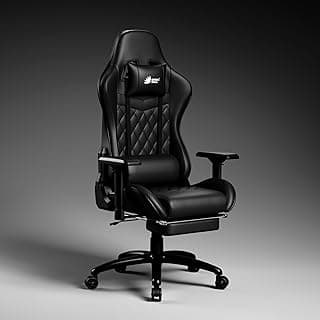 Green Soul Ghost (2026 Edition) Gaming Chair, Premium PU Leatherette Upholstery with Diamond Stitching| 4D Armrest, Footrest, Sturdy Metal Base| 180° Back Recline (Black) | Installation Provided