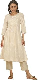 W for Woman Floral Printed Pure Cotton A-line Kurta
