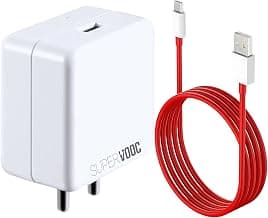 80W SUPERVOOC Fast Charger with Type-C Cable | 80W USB Charger for OnePlus, Realme, Oppo, Redmi, Xiaomi, Poco, iQOO, Samsung & More | Supports Dart, Dash, Warp, Vooc, SuperVooc, QC 3.0 Charge (Combo)