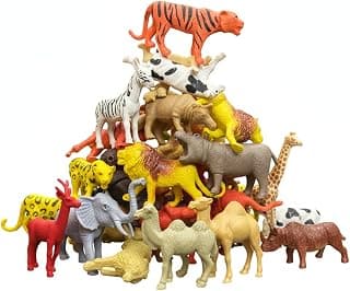 ZESTHOME Jungle Animal Toys for Kids 3+ | 12PCS Forest Farm Forest Animal Action Figure Toy for Boys & Girls Birthday Gift for Children Wild Zoo Animal Set for Boys and Girls