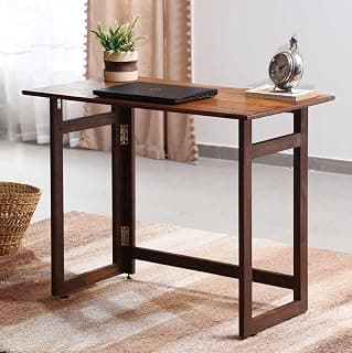 Dawn Riser Teakwood Foldable Laptop Table-Computer,Pc,Study,Writing Folding Desk Home&Office-Space Saving,Easy Storage,Sleek Design-Dawnriser-Walnut Finish,Solid Wood DIY Model