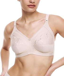 Marks & Spencer Women's Cotton Non Padded Wire Free Full Coverage Bra Beige, Almond