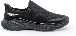 Red Tape Men's Walking Shoes Black Mesh Round Slipon Comfort Grip, 6 UK