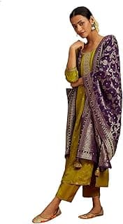 Libas Self Design Silk Straight Kurta With Trouser and Dupatta