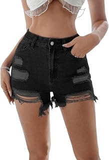 Aahwan Dark Blue Solid Simple Daily Distressed Denim Shorts for Women's &Girl's