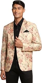 VASTRAMAY mens Vastramay Men's Brown Silk Blend Blazer
