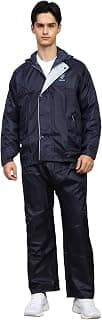 Shasmi Black Rain Coat for Men Waterproof Raincoat with Pants Polyester Double Layer Rain Coat For Men Bike Rain Suit Rain Jacket Suit Inner Mobile Pocket with Storage Bag (Rainy 174)