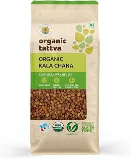 ORGANIC TATTVA Organic Kala (Black) Chana, 500g | Unpolished and Gluten Free
