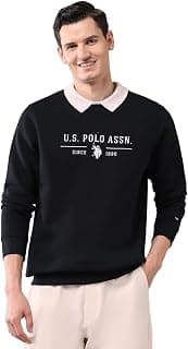 U.S. POLO ASSN. Brand Printed Regular Fit Sweatshirt for Men - Comfortable, Full Sleeves Men Sweatshirts