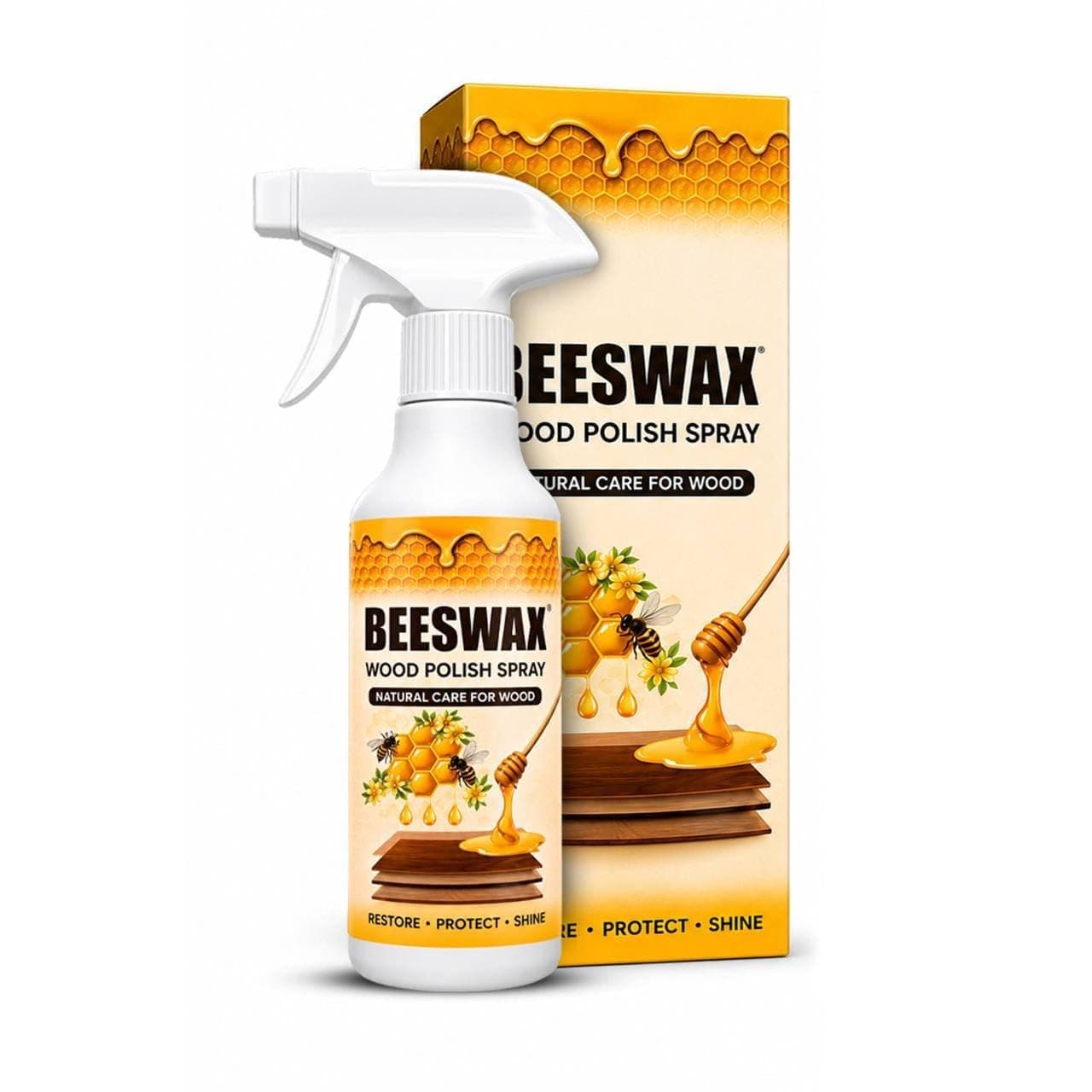 Beeswax Furniture Polish Spray | Natural Wood Polish & Cleaner | Restores Shine & Protects Wooden Furniture, Tables, Chairs, Doors, Cabinets & Wood Surfaces (PACK OF 1)