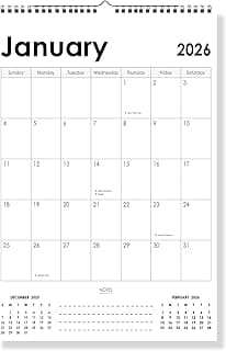 Zoozoartz 2026 Monthly Planner Calendar July to June Academic Year, Large 12.5 x 18.5 Inch Wall Planner, Premium 130 GSM Thick Paper, Twin Wire Binding, Monthly Calendar for Home Office Classroom Use