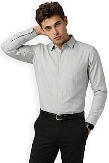 Peter England Men's Classic Solid Full Sleeve Slim Fit Shirt | Wonder Fabric | Cotton Rich | Pin Point Oxford