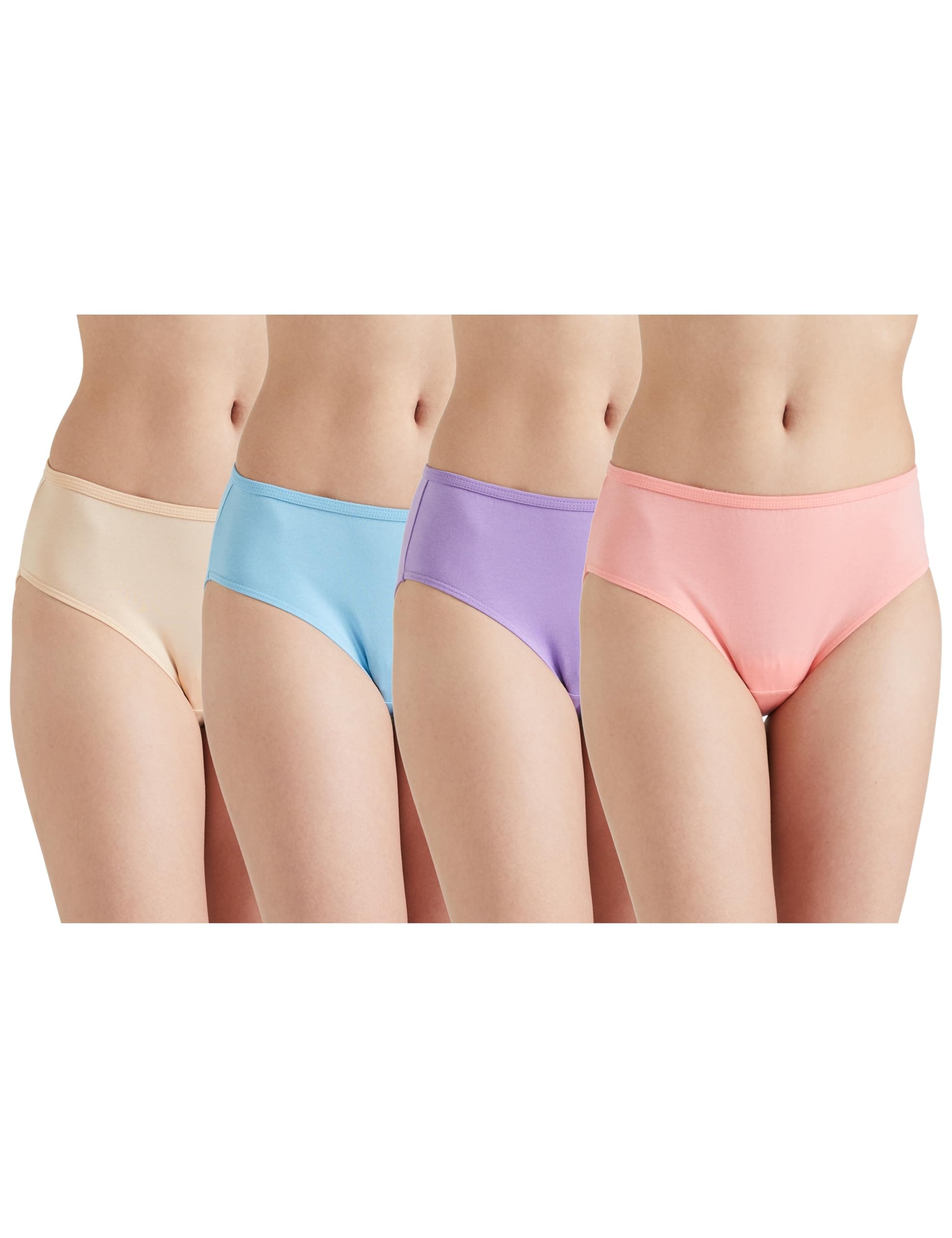 Amazon Brand - Symbol Women Cotton Stretch Mid Waist High Coverage Hipster with Concealed Waistband (Available in Plus Sizes)